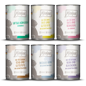 Pakiet próbny MjaMjaM, 6 x 400 g - Pakiet mieszany ( 6 smaków)