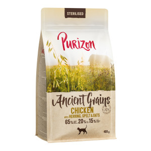 Purizon Adult Sterilised, kurczak z rybą - prazboża - 400 g