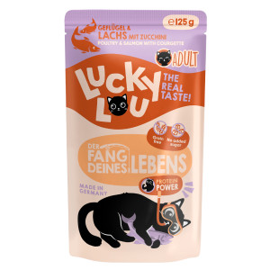 Megapakiet Lucky Lou Adult, 48 x 125 g - Drób i łosoś