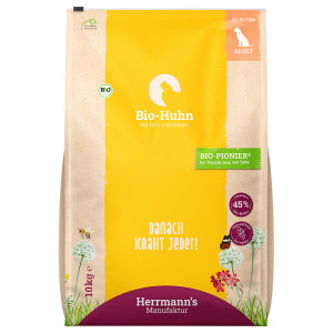 Herrmanns Bio, biokurczak z bioryżem i biogroszkiem - 2 x 10 kg