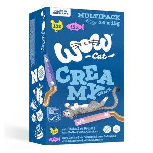 WOW Cat Creamy Snack - Pakiet mieszany (2 smaki), 24 x 15 g