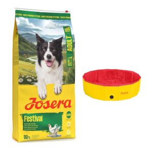 Josera: 10 kg / 12,5 kg karma sucha + Basen dla psa gratis! - Adult Festival, łosoś i kurczak, 12,5 kg