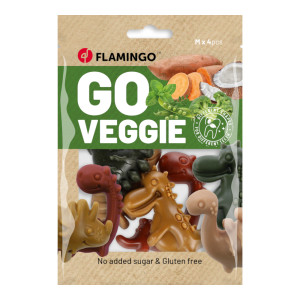 Flamingo Go Veggie Dinosaur Mix - 120 g (4 sztuki)