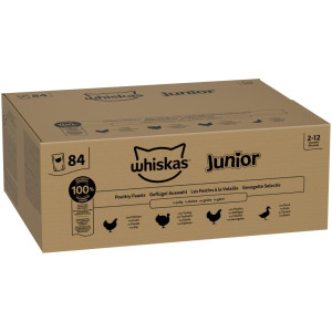 Megapakiet Whiskas Junior w saszetkach, 84 x 85 g - Wybór drobiowy w galarecie