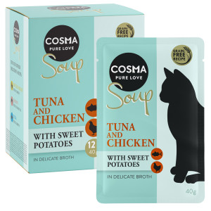 Cosma Soup, 12 x 40 g  Tuńczyk i kurczak z batatami