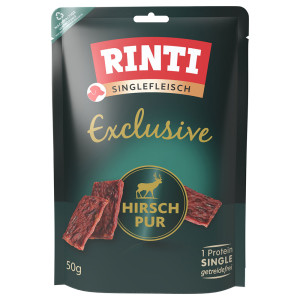 RINTI Singlefleisch Exclusive Snack, 50 g - Jeleń, 3 x 50 g