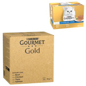 Megapakiet Gourmet Gold, 96 x 85 g + pakiet mieszany mięsny Feine Pastete, 24 x 85 g gratis! - Wyrafinowane Ragout