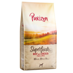 Purizon Superfoods wołowina z kurczakiem, groszkiem i jabłkami - 12 kg