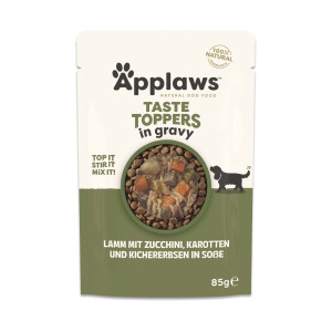 Applaws Taste Toppers w sosie, 12 x 85 g - Jagnięcina, marchew, cukinia i ciecierzyca