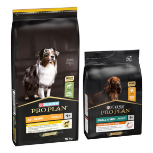 16 kg + 3 kg gratis! PURINA PRO PLAN, karma sucha dla psa, 19 kg - All sizes Adult Light Sterilised, jagnięcina, 16 kg + Small & Mini Adult Everyday Nutrition, kurczak i ryż, 13 kg