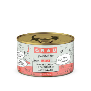 GRAU Adult bez zbóż, 6 x 200 g - Kurczak z marchewką i miętą