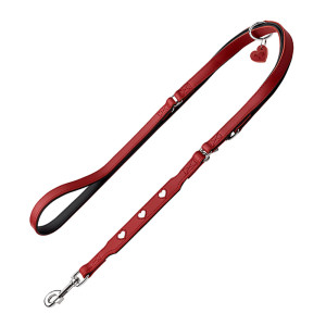 HUNTER Smycz regulowana Love, czerwona - Dł. x szer.: 200 cm x 18 mm