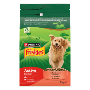 Purina Friskies Adult Active, wołowina - 3 x 3 kg