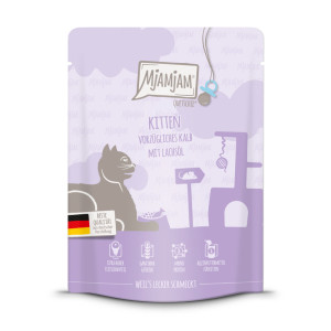 MjAMjAM Quetschie, 6 x 300 g - Kitten: cielęcina z olejem z łososia