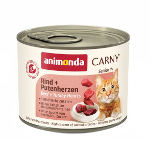 Korzystny pakiet animonda Carny Senior, 12 x 200 g - Wołowina z sercami indyczymi