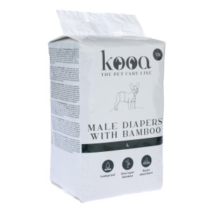 kooa pieluchy dla samców z bambusem - Rozmiar M: 40 - 53 cm, 12 sztuk