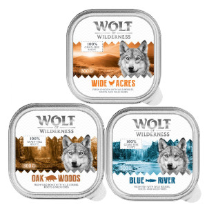 Megapakiet Wolf of Wilderness Monoprotein Adult, 24 x 300 g - Pakiet mieszany II (3 smaki)