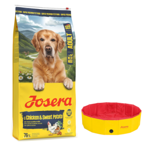 Josera: 10 kg / 12,5 kg karma sucha + Basen dla psa gratis! - Medi/Maxi Adult, kurczak z batatami, 12,5 kg