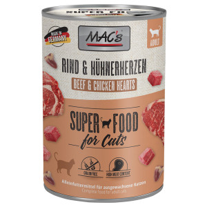 MAC’s Cat karma dla kota, 6 x 400 g - Wołowina i serca drobiowe