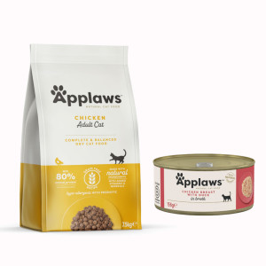 Zestaw Applaws Adult/Senior 6 kg / 7,5 kg + Applaws w bulionie 6 x 156 g w super cenie! - Adult z kurczakiem, 7,5 kg + Pierś z kurczaka z kaczką, 6 x 156g