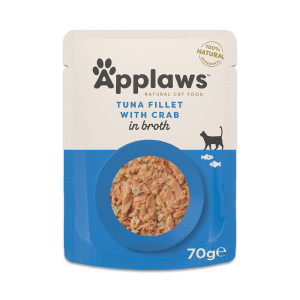 Megapakiet Applaws Cat Natural w bulionie, 48 x 70 g - Filet z tuńczyka z krewetkam