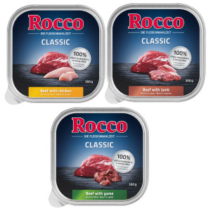 Mieszany pakiet próbny Rocco, 9 x 300 g - Pakiet Classic 2: jagnięcina, kurczak, dziczyzna