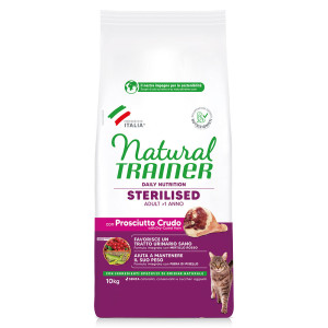 Natural Trainer Sterilised, z suszoną szynką - 2 x 10 kg