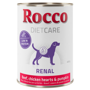 Rocco Diet Care Renal, wołowina z kurzymi sercami i dynią 24 x 400 g
