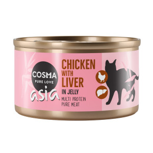 Megapakiet Cosma Asia, w galarecie, 24  x 85 g - Kurczak z wątróbką drobiową