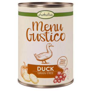 Korzystny pakiet Lukullus Menu Gustico, 12 x 400 g  - Kaczka z marchwią, żurawiną i rozmarynem