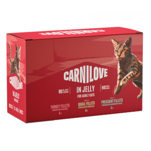 Megapakiet Carnilove Cat w saszetkach, 48 x 85 g - Pakiet mieszany w galarecie (3 smaki)
