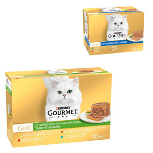 Megapakiet Gourmet Gold, 96 x 85 g + pakiet mieszany mięsny Feine Pastete, 24 x 85 g gratis! - Terrine z warzywami