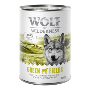 Wolf of Wilderness Monoprotein Adult, 1 x 400 g - Green Fields, jagnięcina