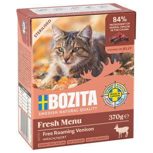 6x370g Bitar i Gelé Sterilised Hjort Bozita Kattmat