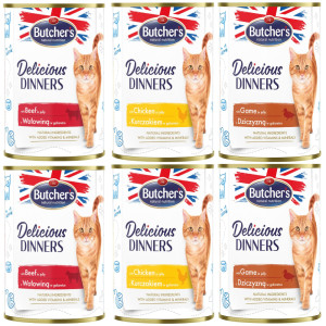 Butcher's Delicious Dinners 6 x 400 g - Pakiet mieszany (3 smaki)