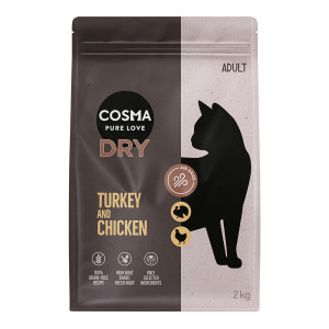 Cosma sucha karma dla kota, indyk i kurczak - 2 x 2 kg