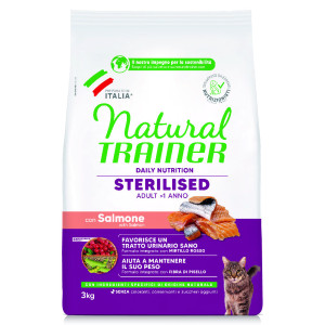 Natural Trainer Sterilised, z łososiem - 3 kg