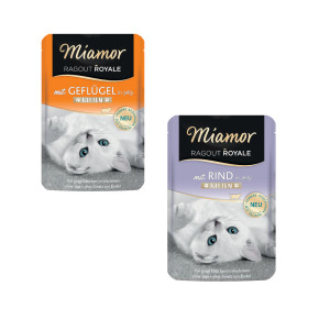 Miamor Ragout Royale Kitten: karma mokra dla kociąt, 22 x 100 g + Wołowina, 12 x 100 g gratis! - Drób, 22 x 100 g + Wołowina, 12 x 100 g