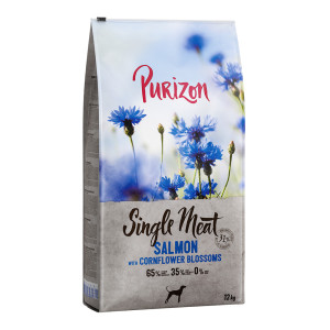 Purizon Single Meat Adult, łosoś ze szpinakiem i kwiatami chabru - 12 kg