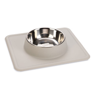 Karlie miska z podkładką silikonową dla psa Dex - 350 ml, Ø 14 cm, jasnoszara