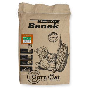 Super Benek Corn Cat, zapach świeżej trawy, żwirek dla kota - 25 l (ok. 15,7 kg)