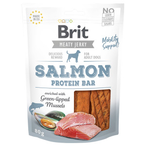 Brit Jerky Protein Bar, łosoś -  3 x 80 g