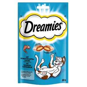 4x60g Nötkött, lax, tonfisk och ost Cat Treats Dreamies kattgodis