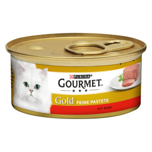 24x85g Paté 12 x Nötkött och 12 x Kyckling Gourmet Gold våtfoder katt