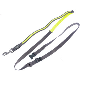 Nomad Tales Spirit USB LED smycz do biegania neonowo-żółto-szara -  Dł. 180 - 250 cm x szer. 25 mm
