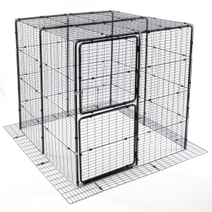 TIAKI Outdoor klatka dla kota, czarna - Dł. x szer. x wys.: 160 x 160 x 162 cm