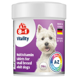 8in1 Vitality multiwitaminowe tabletki dla psów małych ras - 70 tabletek