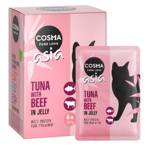 Megapakiet Cosma Asia w galarecie, 24 x 100 g - Tuńczyk z wołowiną
