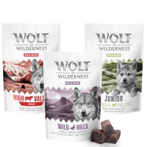 Korzystny pakiet Wolf of Wilderness Snack – Wild Bites, 3 x 180 g - Pakiet mieszany: kurczak, kaczka, jagnięcina