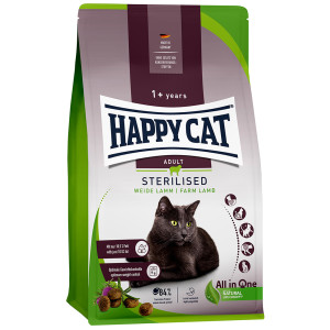 Happy Cat Sterilised Adult, jagnięcina z pastwiska - 1,3 kg